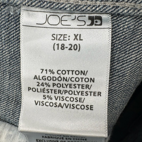 Joe's Jeans Denim Jacket Boys XL 18-20 Denim Blue Brown Collared Distressed Work - Picture 8 of 9